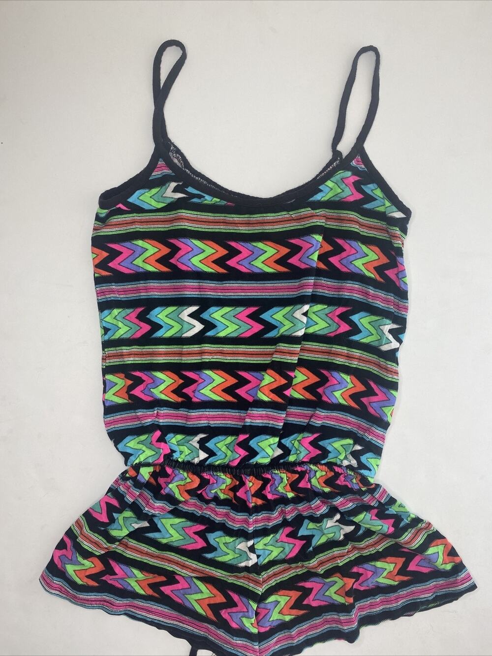 JOE BOXER PLUS JUNIOR WOMAN Medium SUMMER ROMPER neon multicolor drawstring